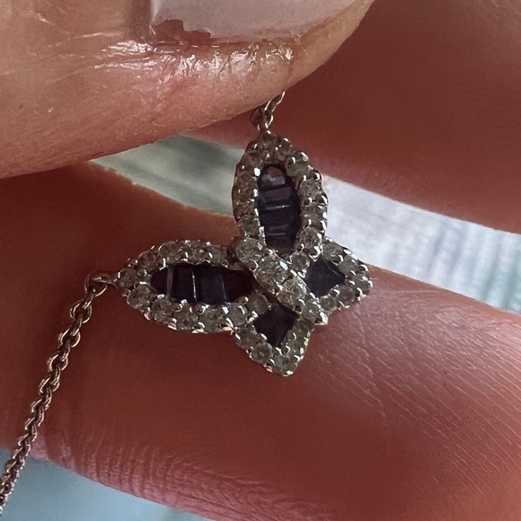Nicole rose jewelry diamond purple sapphire butterfly necklace - Picture 13 of 16
